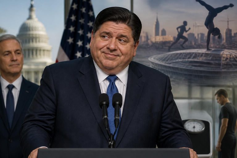 lors d'un discours à washington, pritzker ironise sur la perte de poids de rahm et évoque le tumulte autour des jeux olympiques de 2028, offrant une analyse pleine d'esprit et de réflexions.