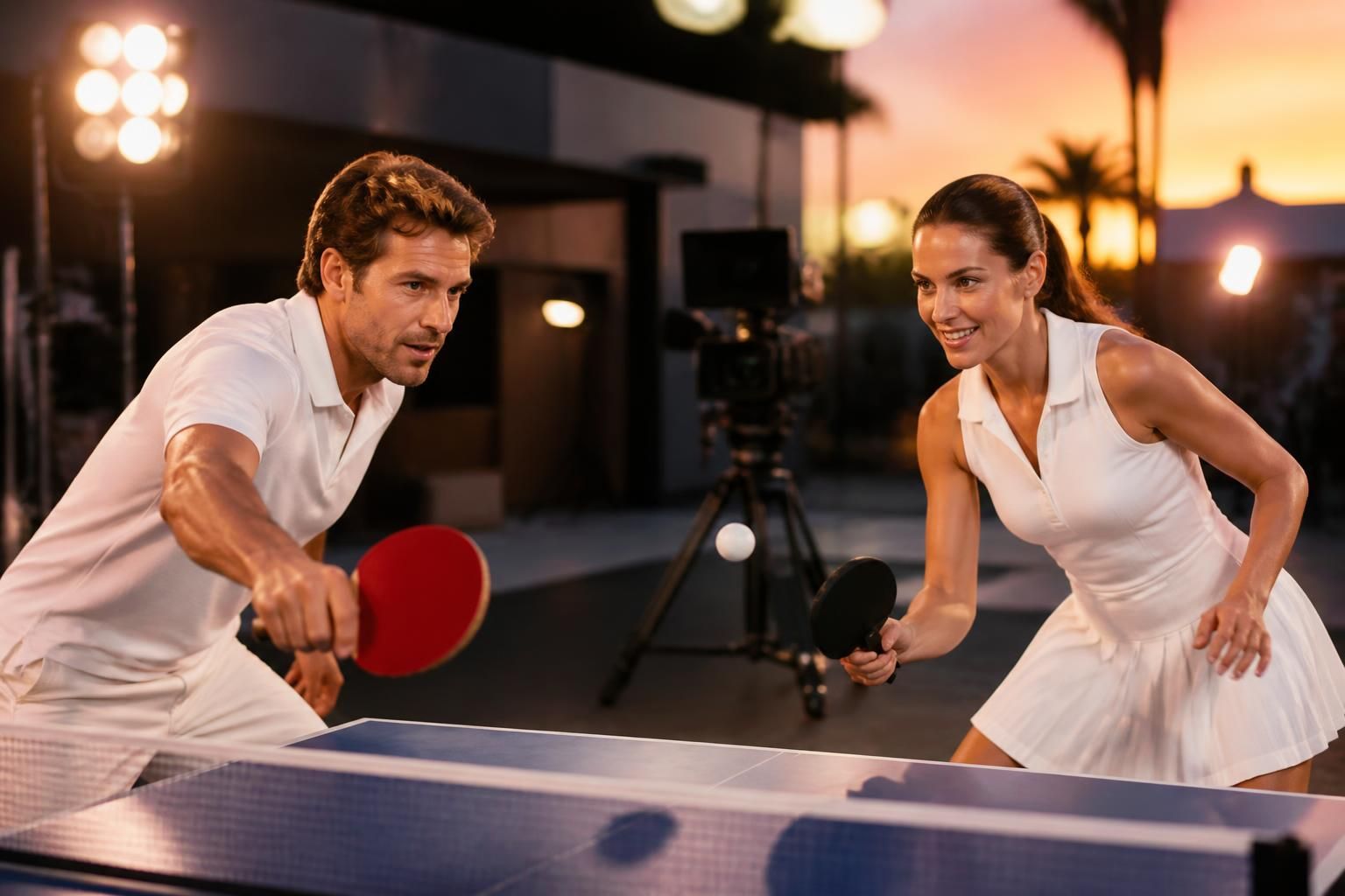découvrez comment ce couple talentueux a séduit hollywood en fournissant la scène parfaite de tennis de table, remportant ainsi tous les honneurs avec brio.