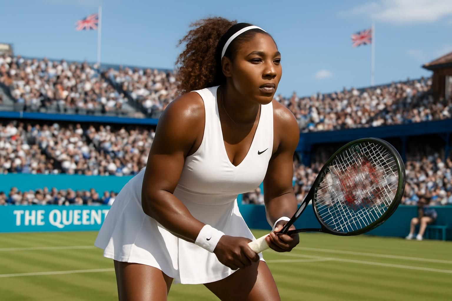 serena williams fait son retour sur les courts en double au tournoi du queen's, prêtant à un come-back très attendu dans le monde du tennis.